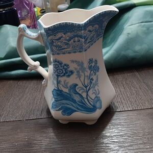 Godinger Blue and White Floral Porcelain Pitcher